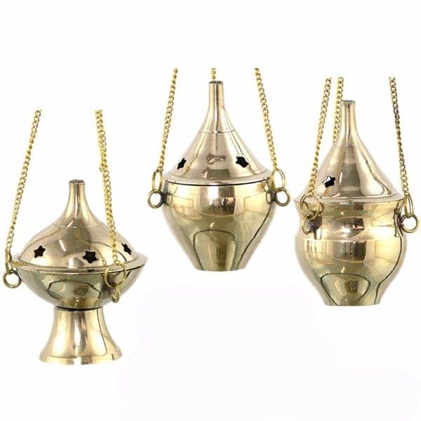 Brass Hanging Charcoal Burners (Set of 3) - Image 2