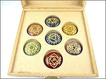Chakra Box with Round Chakra Engraved Stone Sets - Image 2