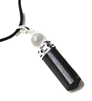 Black Tourmaline Pendant With Quartz Ball
