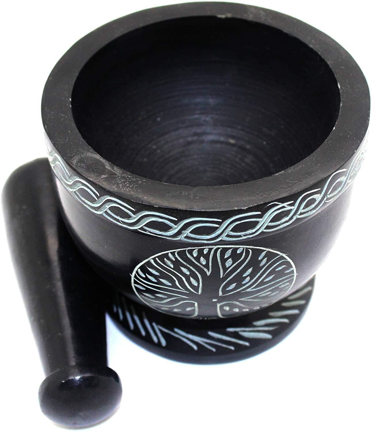 Tree of Life Soap Stone Mortar and Pestle - Image 3