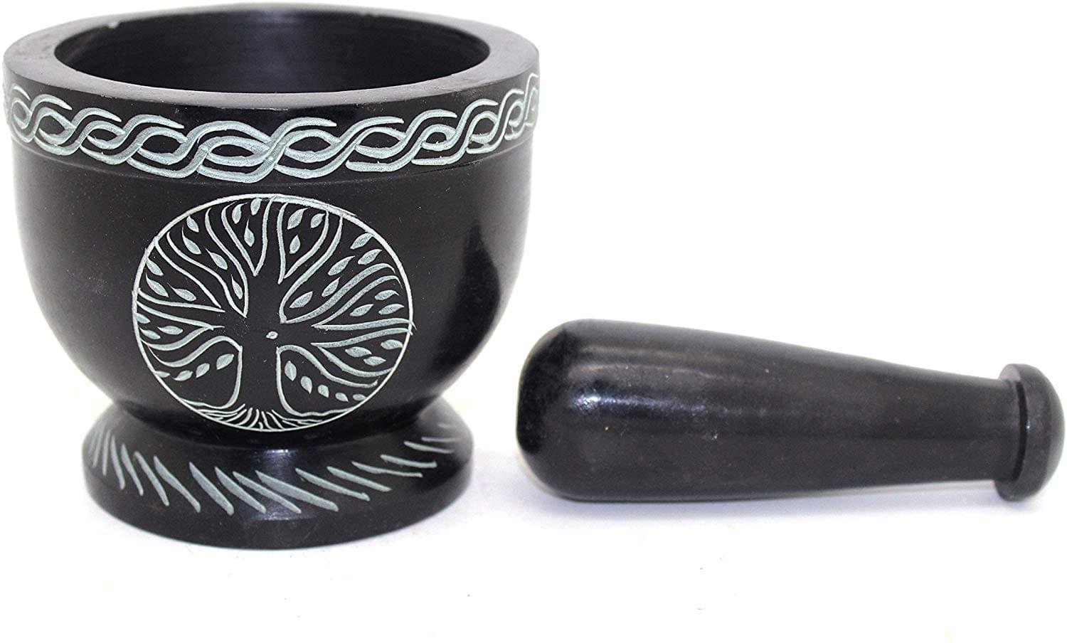 Tree of Life Soap Stone Mortar and Pestle - Image 2