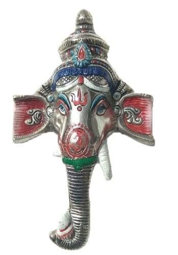 Aluminium Big Ganesh Face Wall Hanging