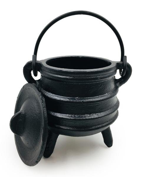 Iron Cauldron w/handle & lid