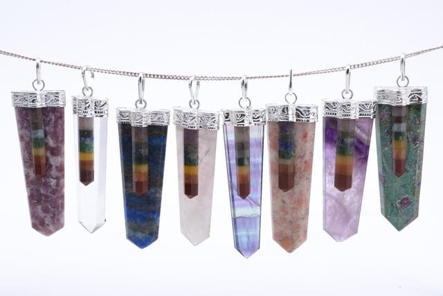 Flat 7 Chakra Pencil  Pendant