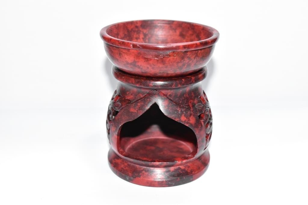 Soap Stone Oil Burner - Red (Aroma incense Burner) - Image 2