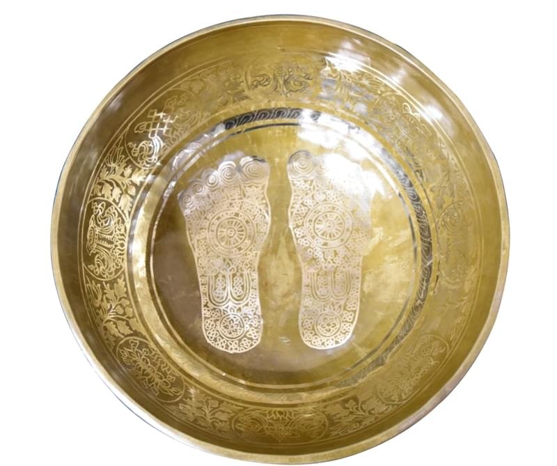 Handmade Singing Bowl With Foot Carving