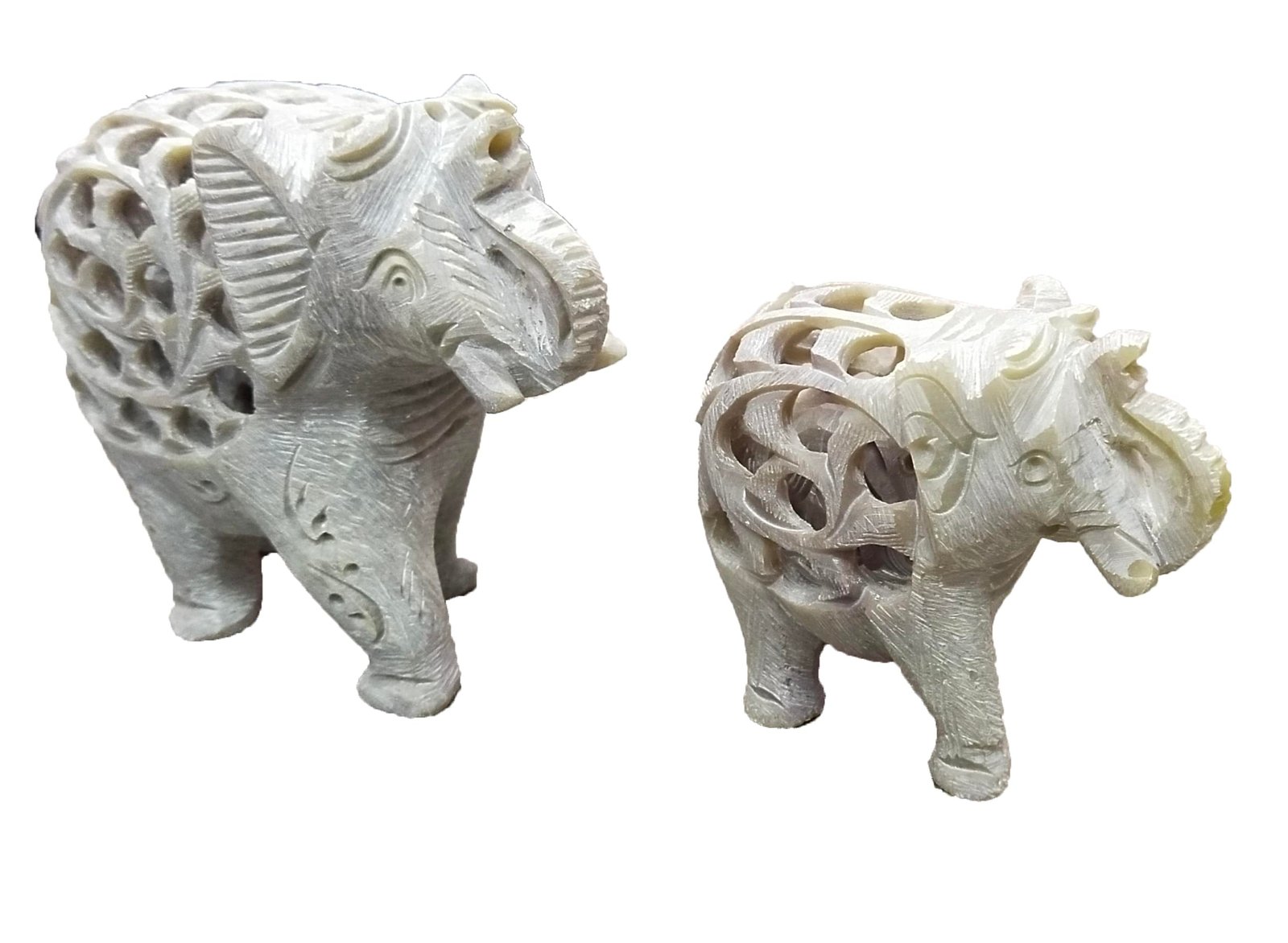 Soap Stone Elephant W/Cut Baby