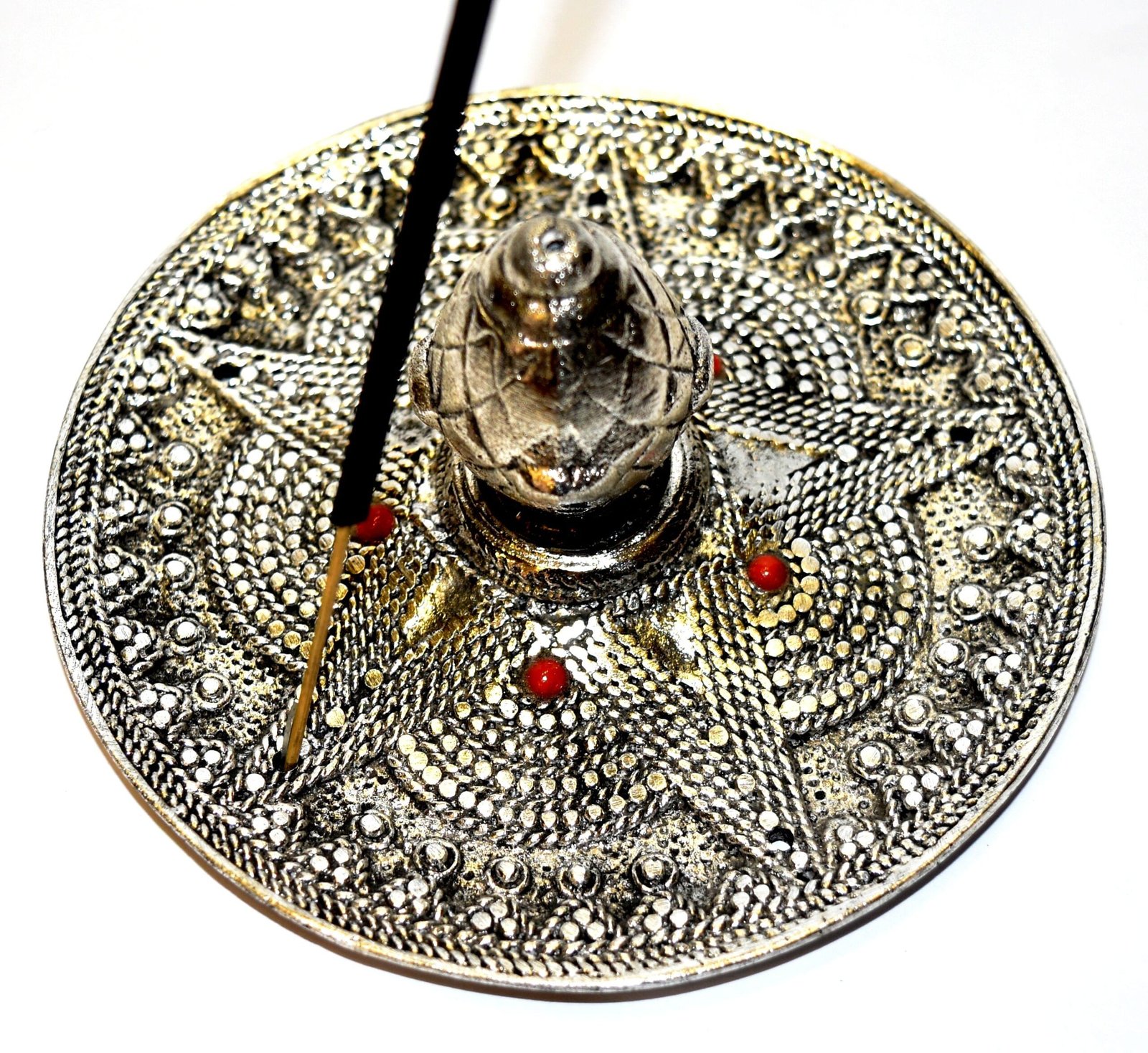 Aluminum Incense Holder Plate with stone Fitted