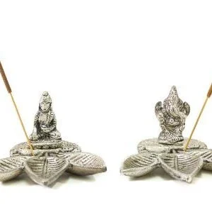 Aluminium Ganesh/Buddha Leaf  Incense Holder