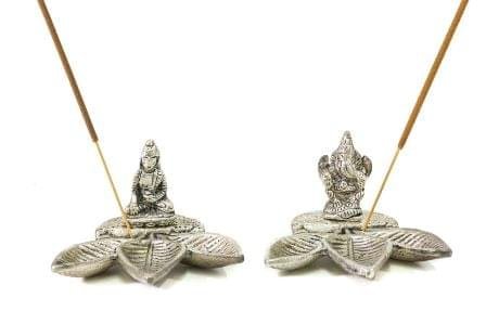 Aluminium Ganesh/Buddha Leaf  Incense Holder