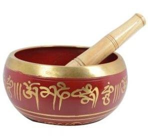 Brass Tibetan Singing Bowl Assorted Color With Wooden Rod/ Cushion - Image 2