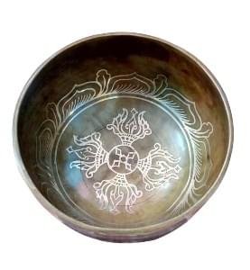 Brass Singing Bowl - Dorjee Design With Cushion & Cardboard Box - Image 2