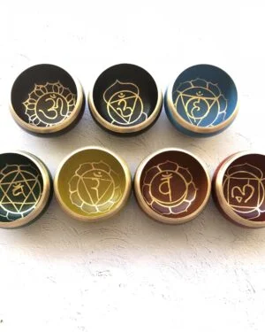 Brass Singing Bowl 7 Chakra Designs
