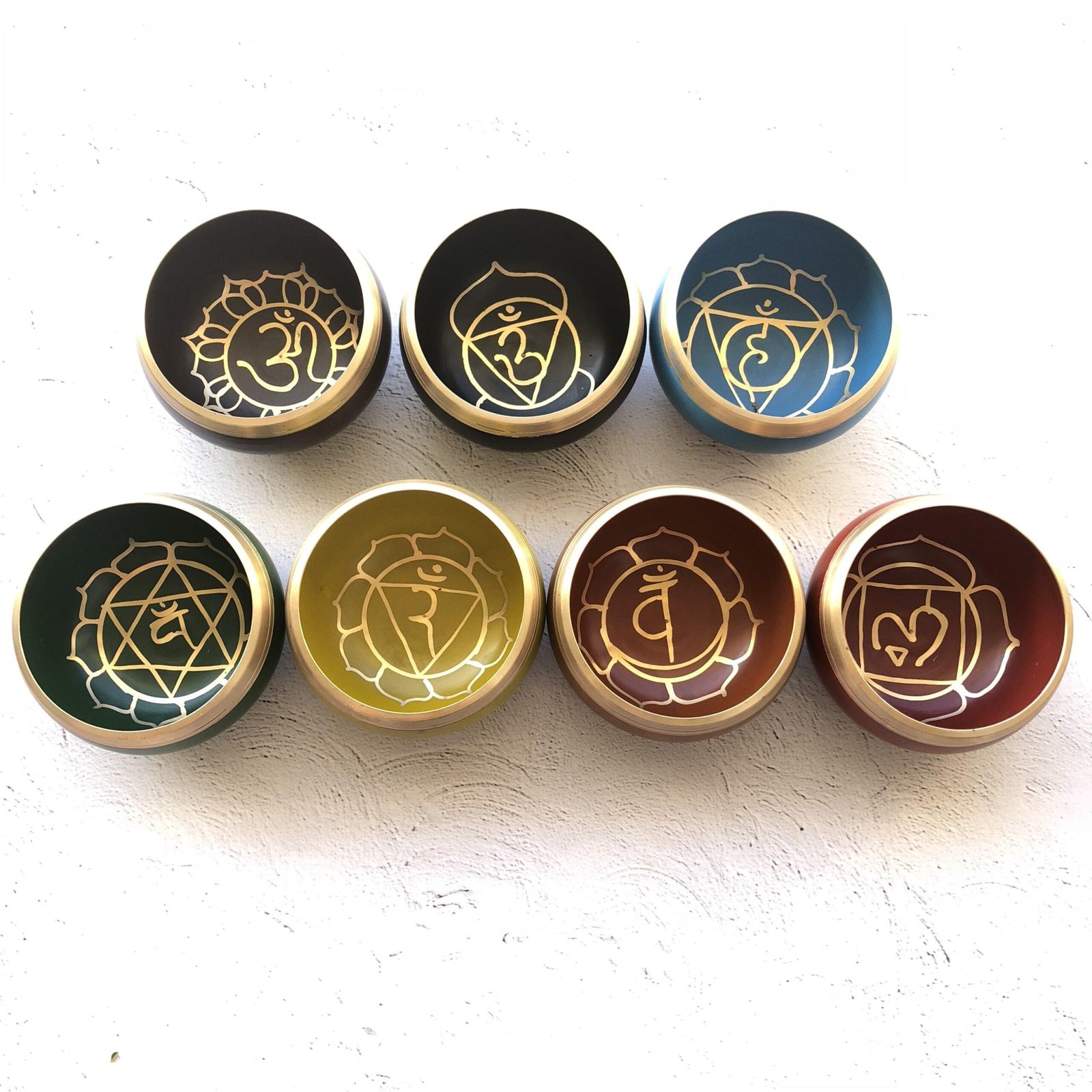 Brass Singing Bowl 7 Chakra Designs