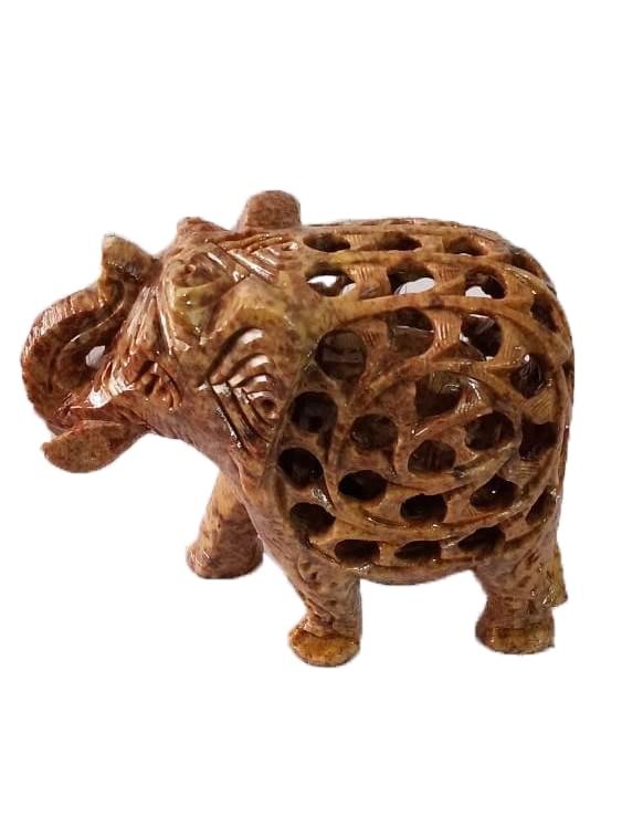 Soap Stone Elephant W/Cut Baby - Image 3