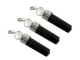 Black Tourmaline Pendant With Quartz Ball - Image 2