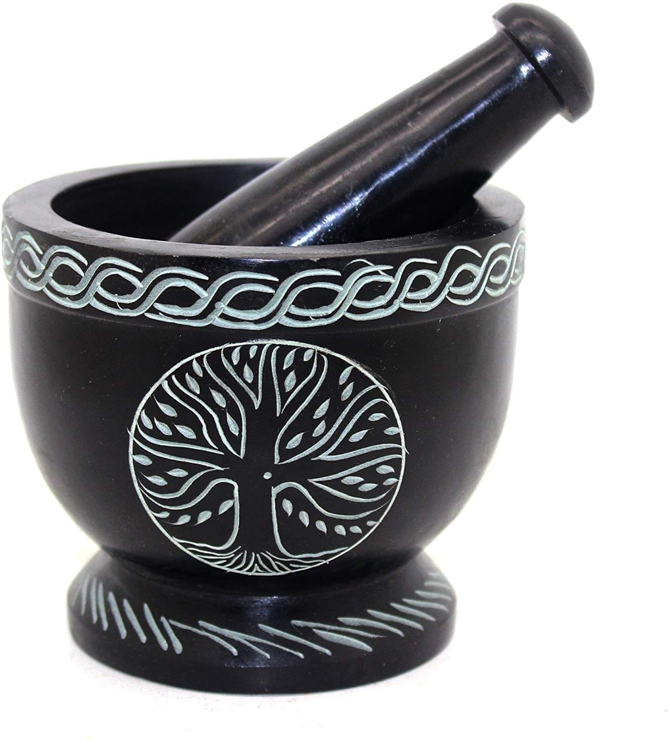 Tree of Life Soap Stone Mortar and Pestle
