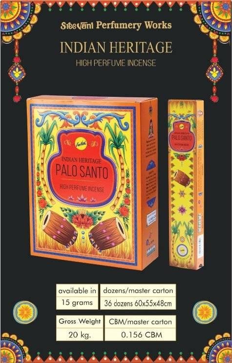Sreevani Indian Heritage High Perfume Incense Palo Santo