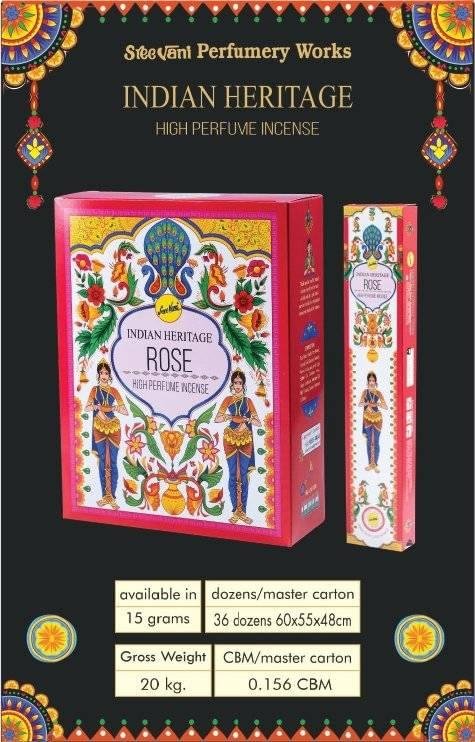 Sreevani Indian Heritage High Perfume Incense Rose