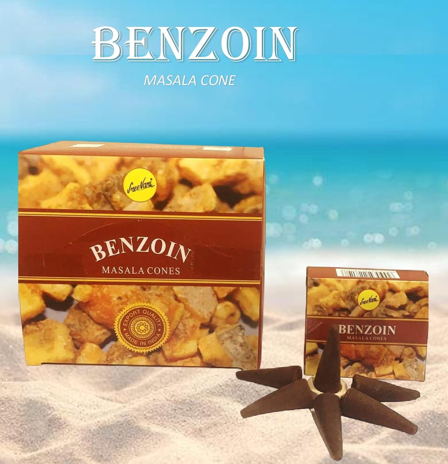 Sreevani Natural Masala Incense Cones Benzoin