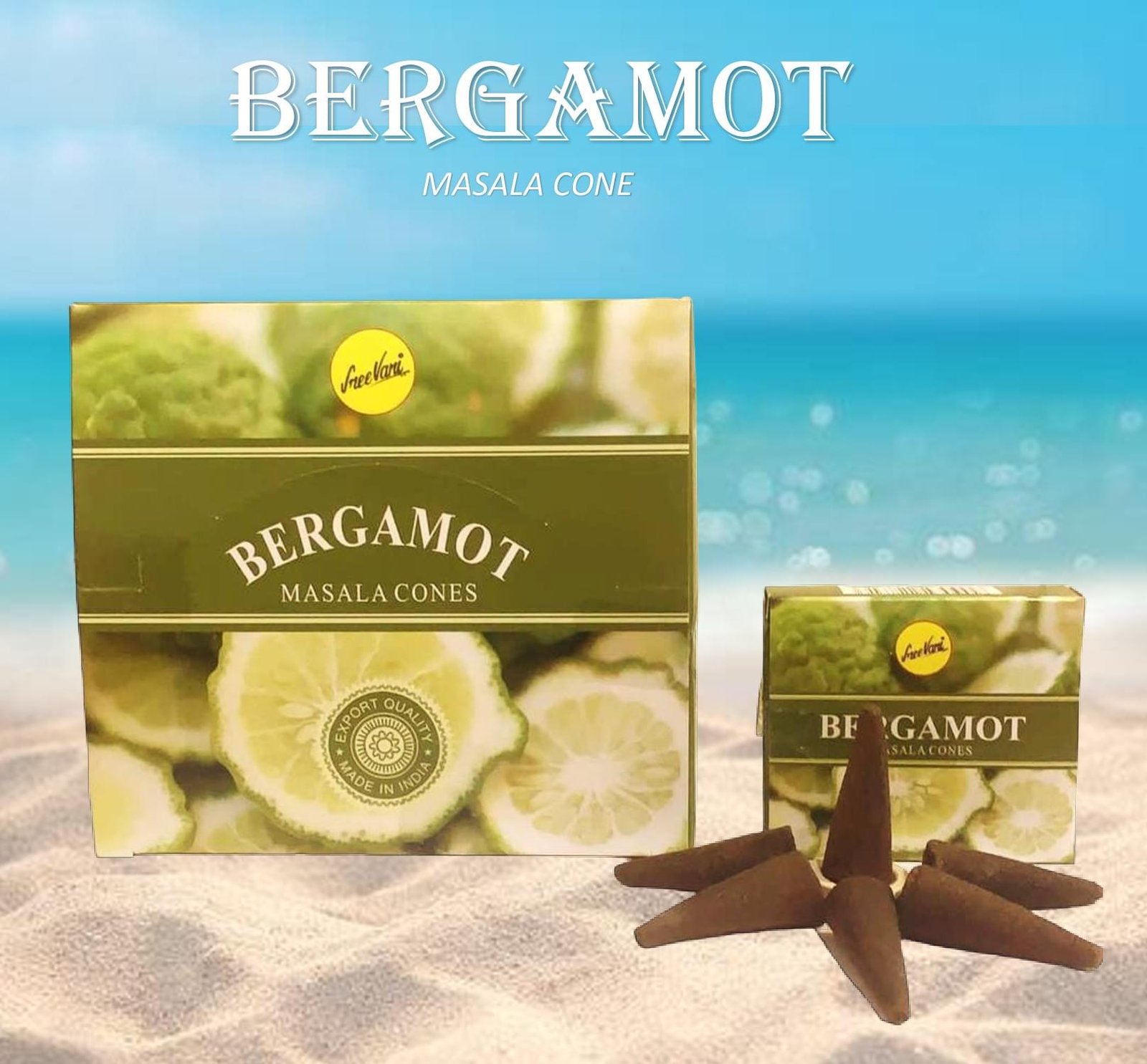 Sreevani Natural Masala Incense Cones Bergamot