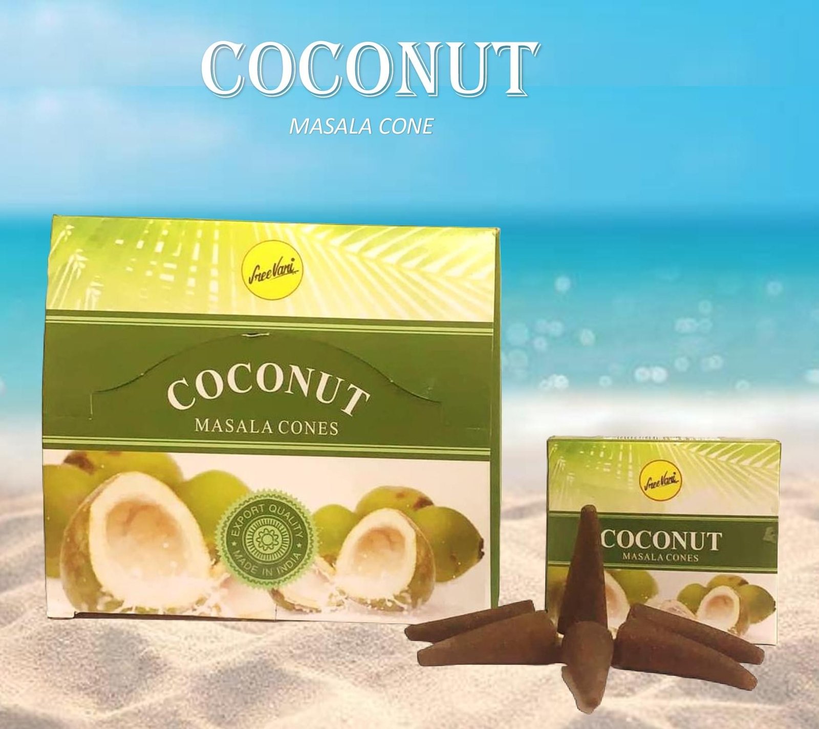 Sreevani Natural Masala Incense Cones Coconut