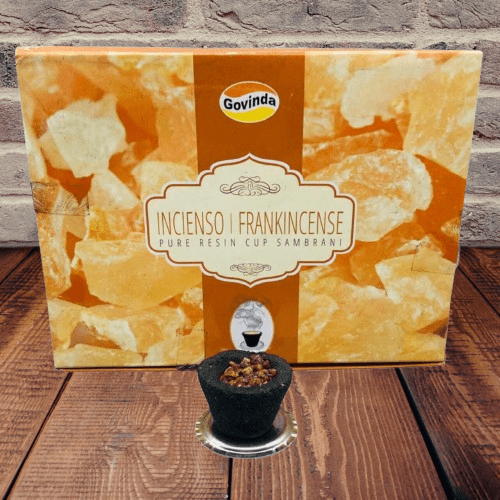 Govinda Pure Resin Incense Cup Sambrani box  of 12 Cups  Incienso I Frankincense