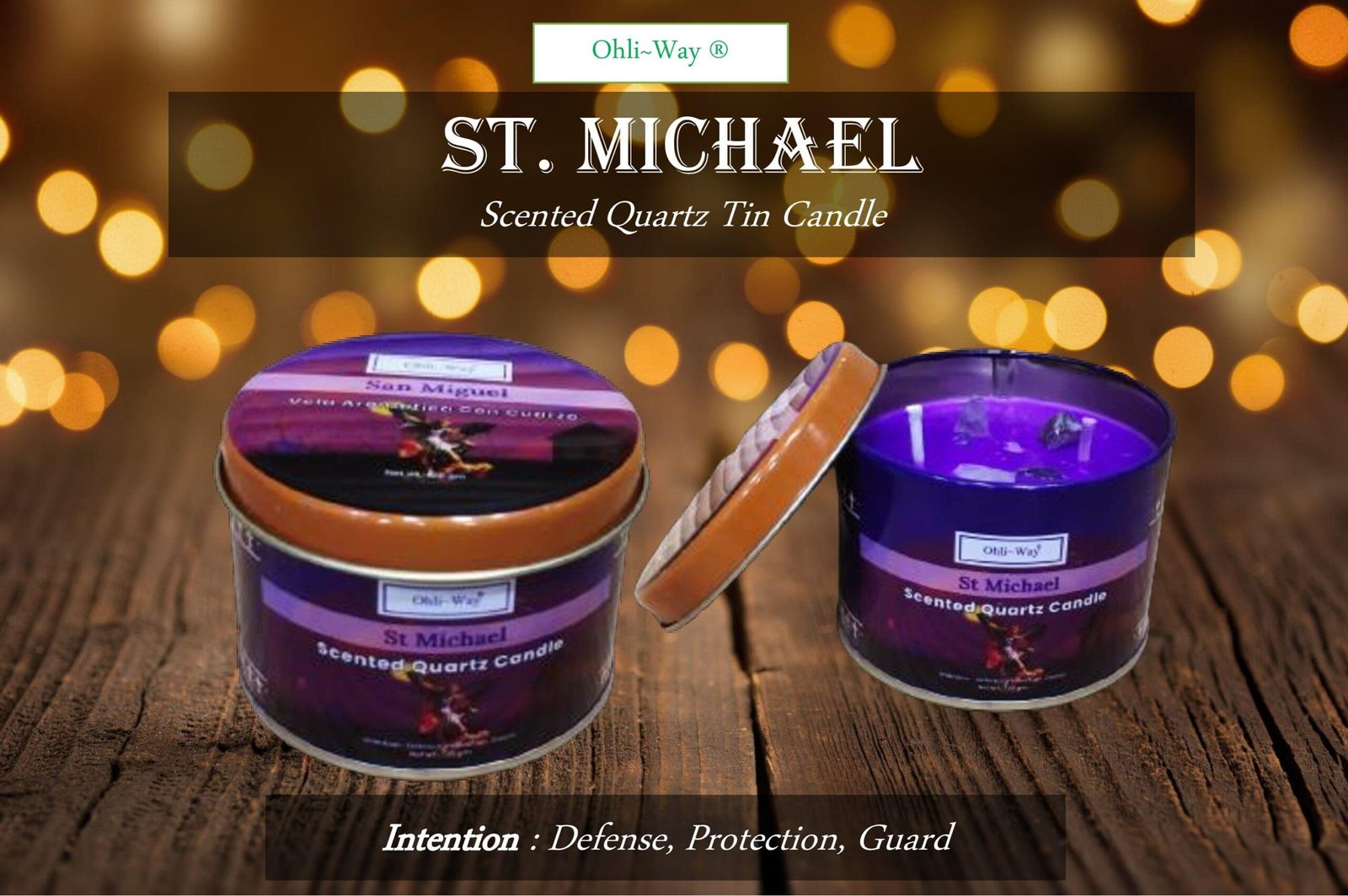 Ohli-Way Scented Quartz Tin Candle ST. MICHAEL
