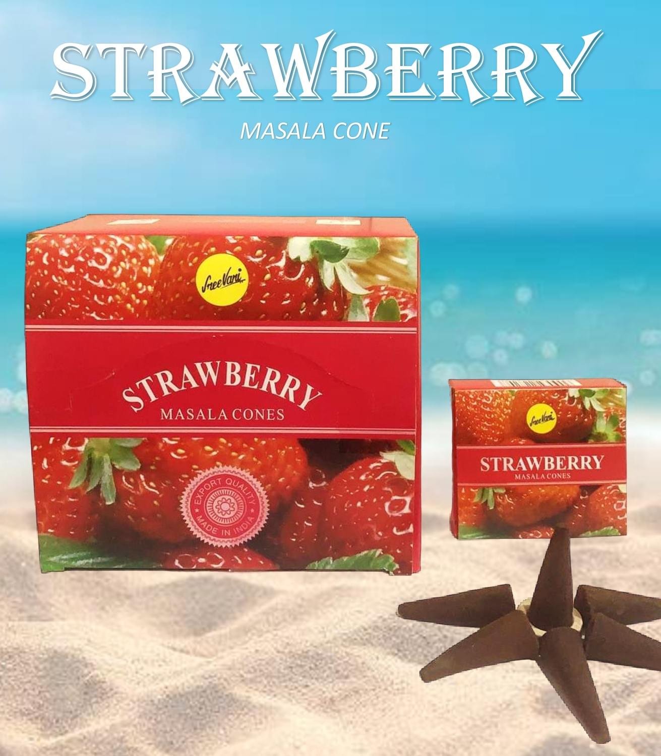 Sreevani Natural Masala Incense Cones Strawberry