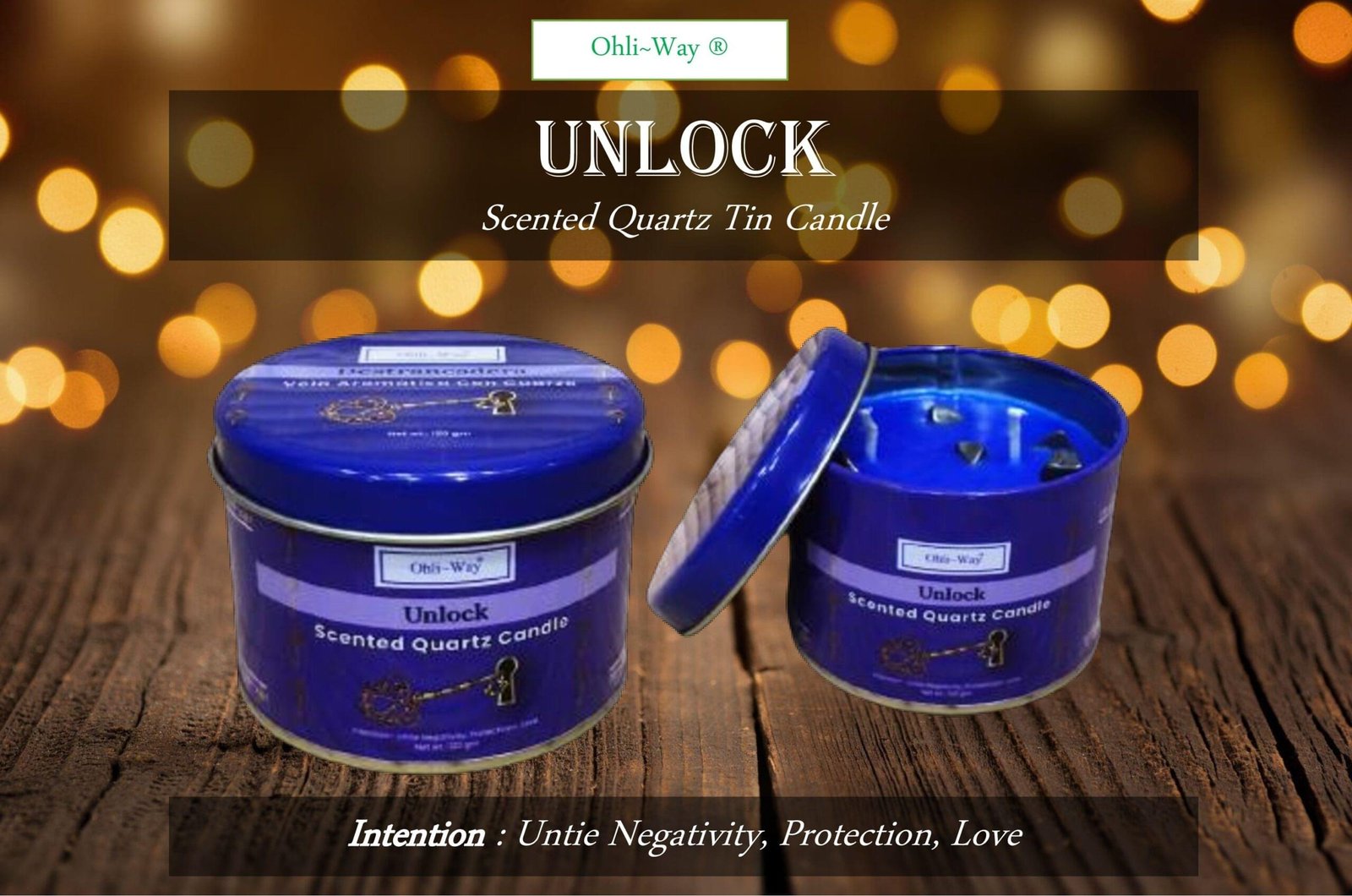 Ohli-Way Scented Quartz Tin Candle UNLOCK
