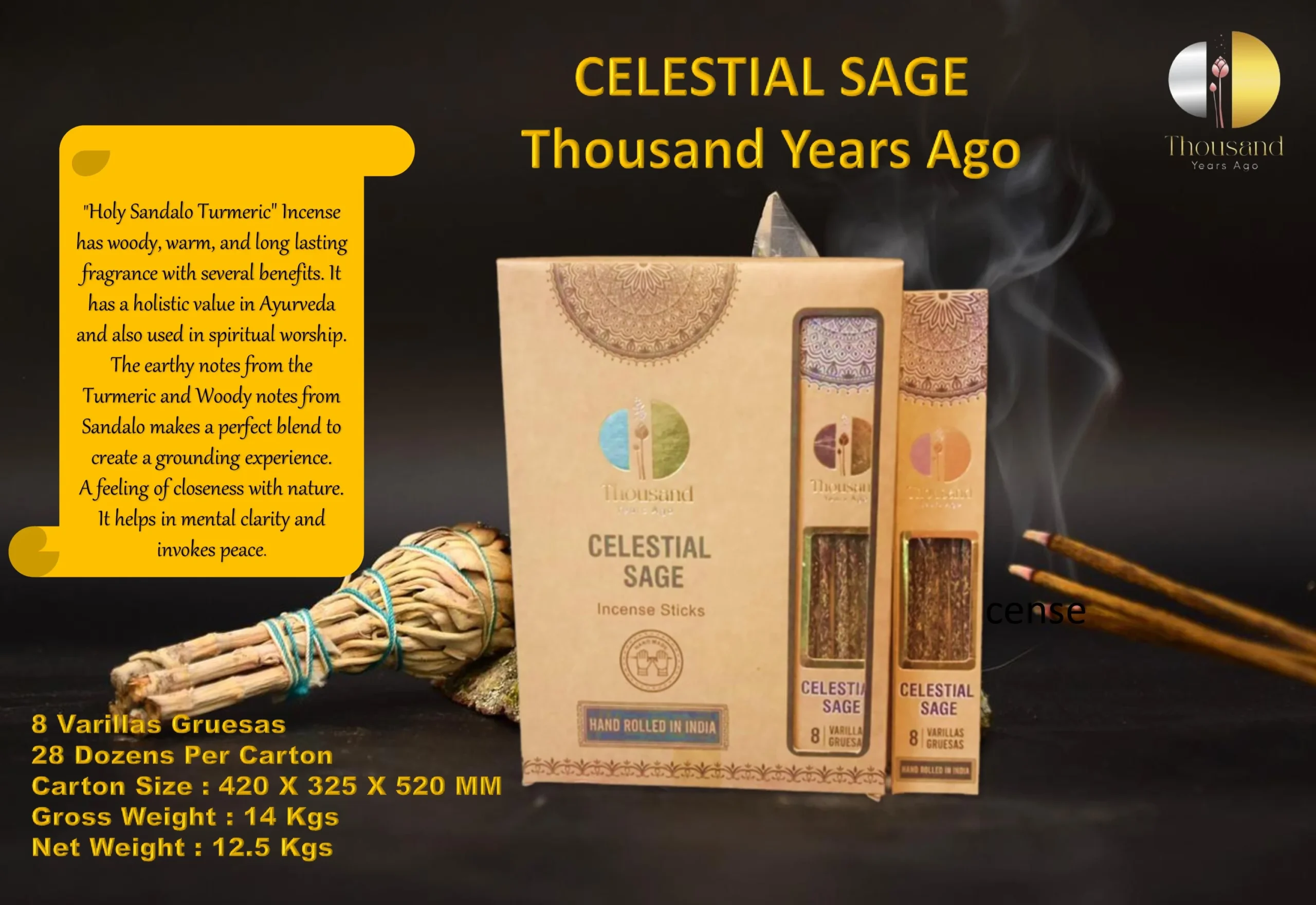 Thousand Years Ago Premium Incense Sticks Celestial Sage
