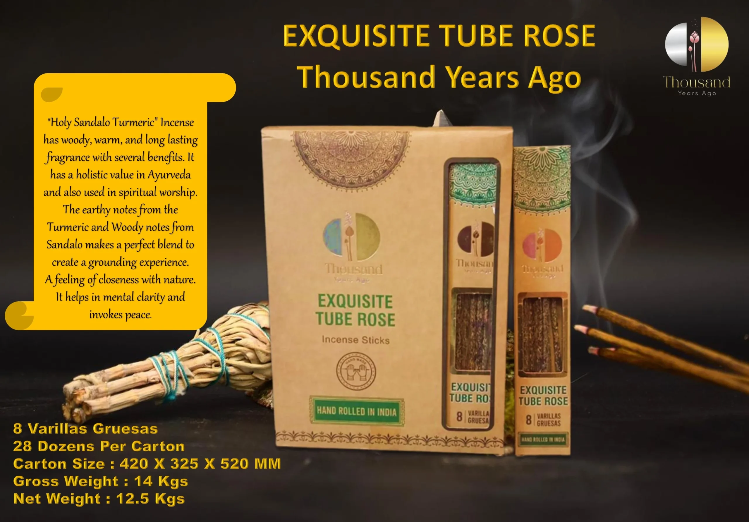 Thousand Years Ago Premium Incense Sticks Exquisite Tube Rose