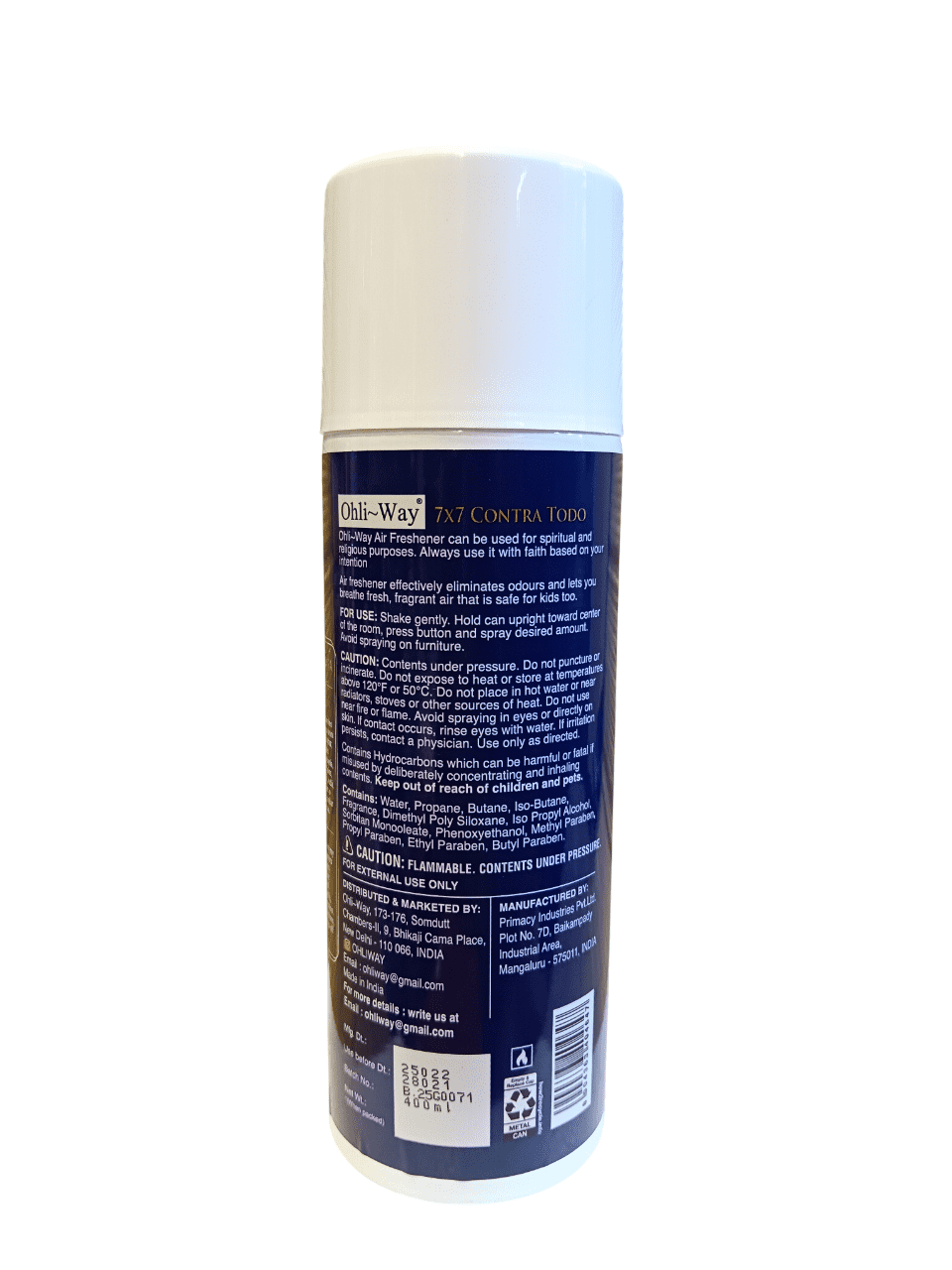 7x7 Contra Todo / 7x7 Contra Todo Air Freshener Aerosol Spray Ohli~Way (400 ml / 13.52 fl.oz) - Image 3
