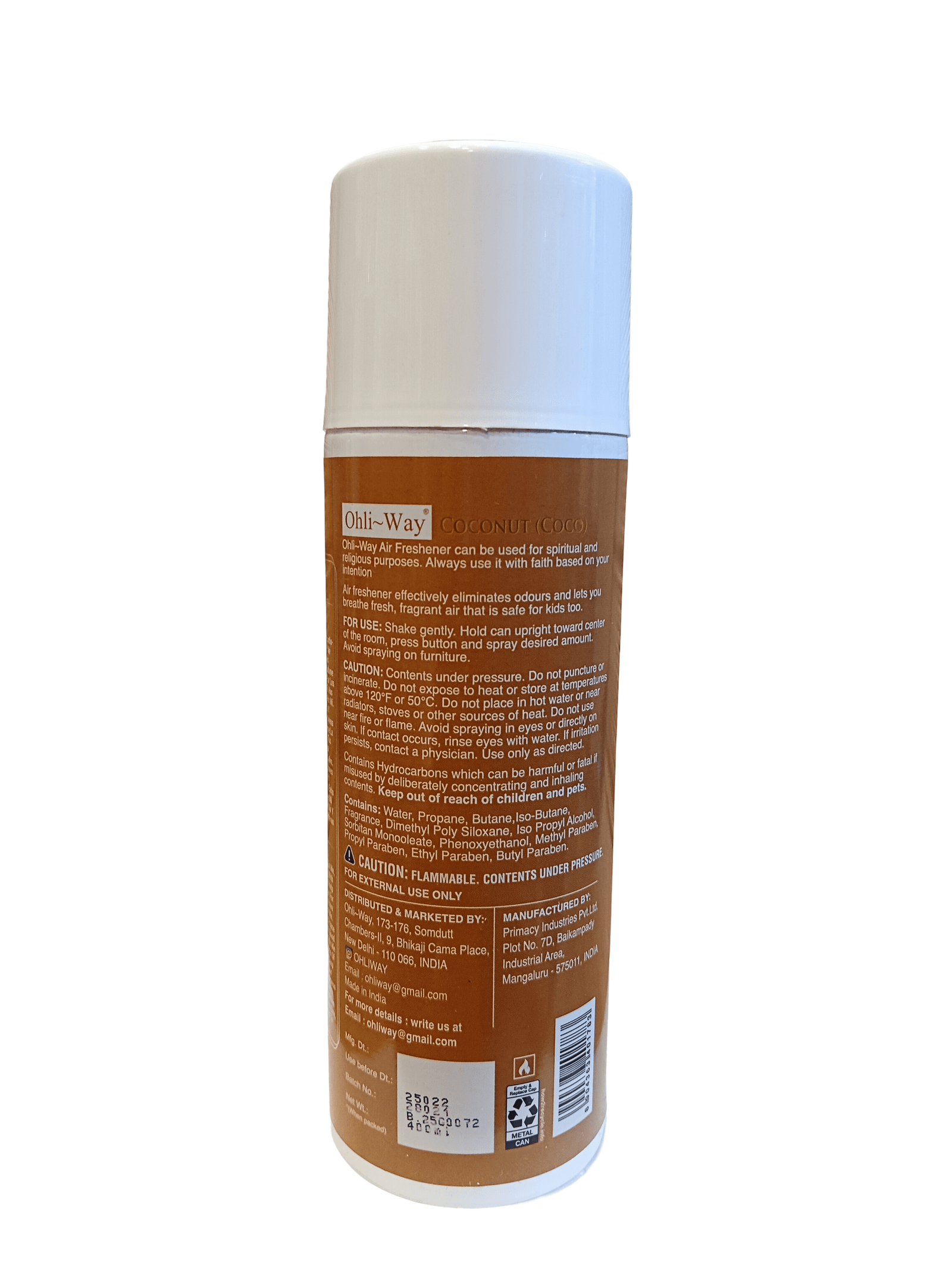 Coconut / Coco Air Freshener Aerosol Spray Ohli~Way (400 ml / 13.52 fl.oz) - Image 4