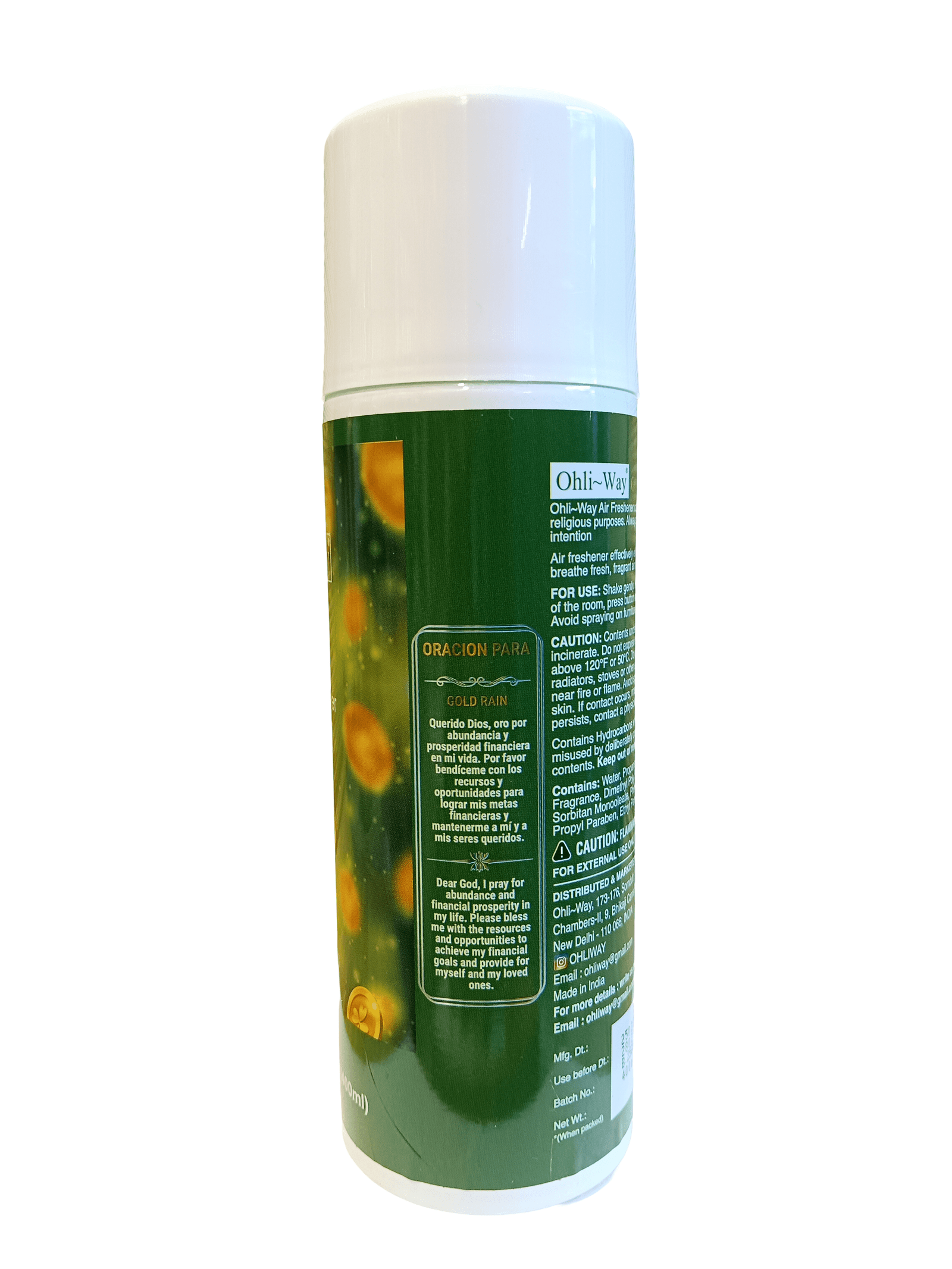 Gold Rain /Lluvia De Oro  Air Freshener Aerosol Spray Ohli~Way (400 ml / 13.52 fl.oz) - Image 2
