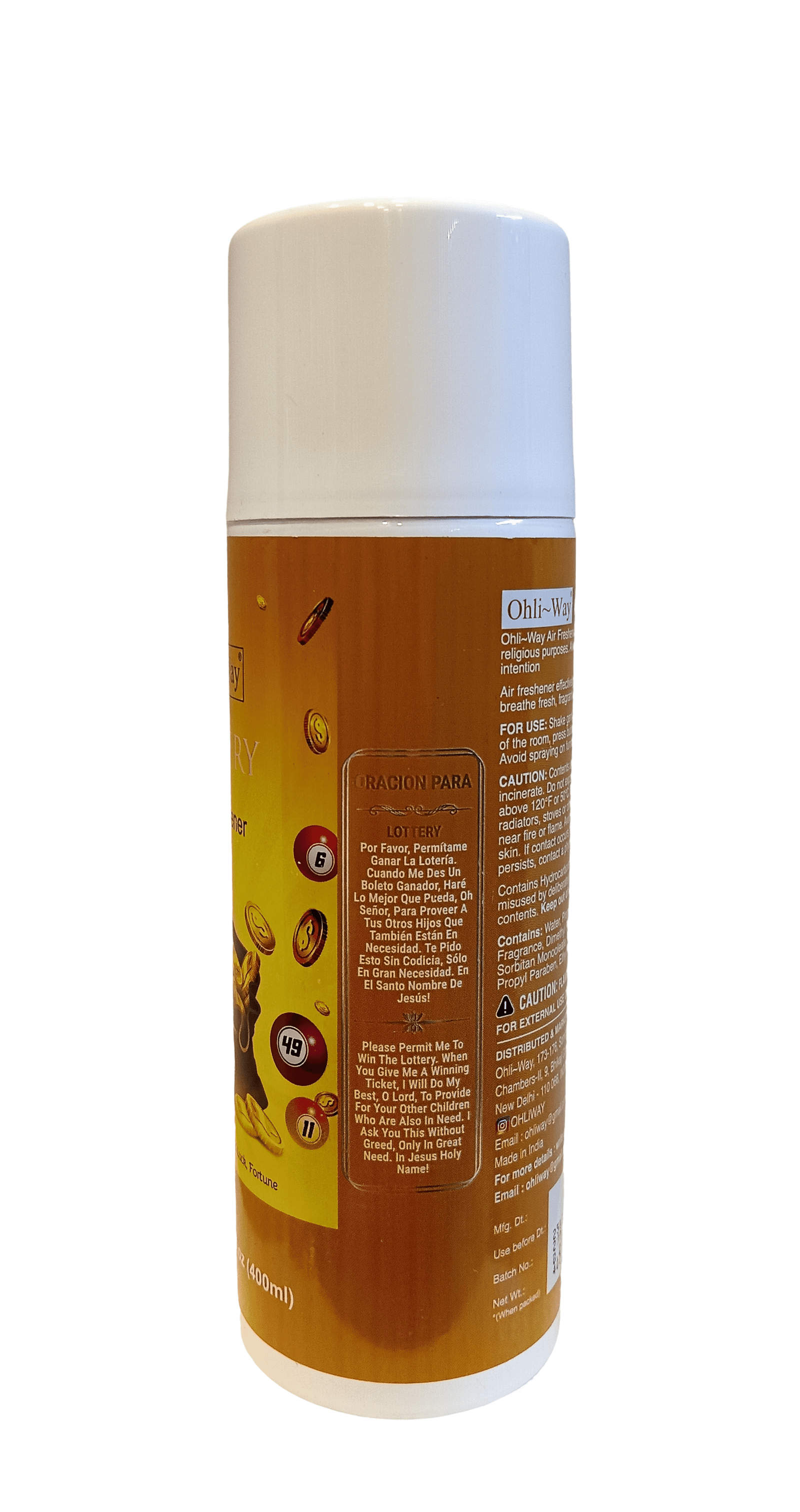 Lottery / Lotería Air Freshener Aerosol Spray Ohli~Way (400 ml / 13.52 fl.oz) - Image 2