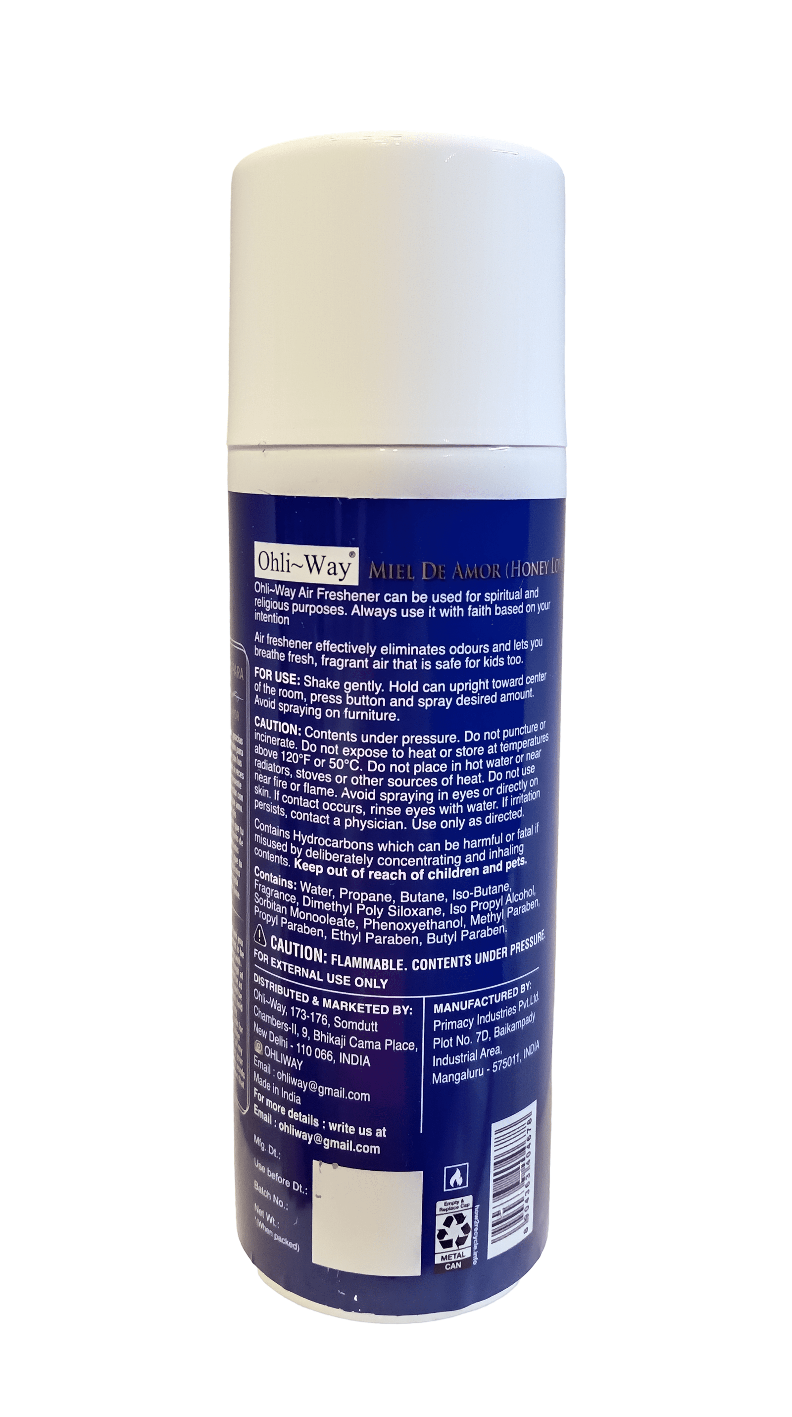 Honey Love / Miel De Amor Air Freshener Aerosol Spray Ohli~Way (400 ml / 13.52 fl.oz) - Image 2