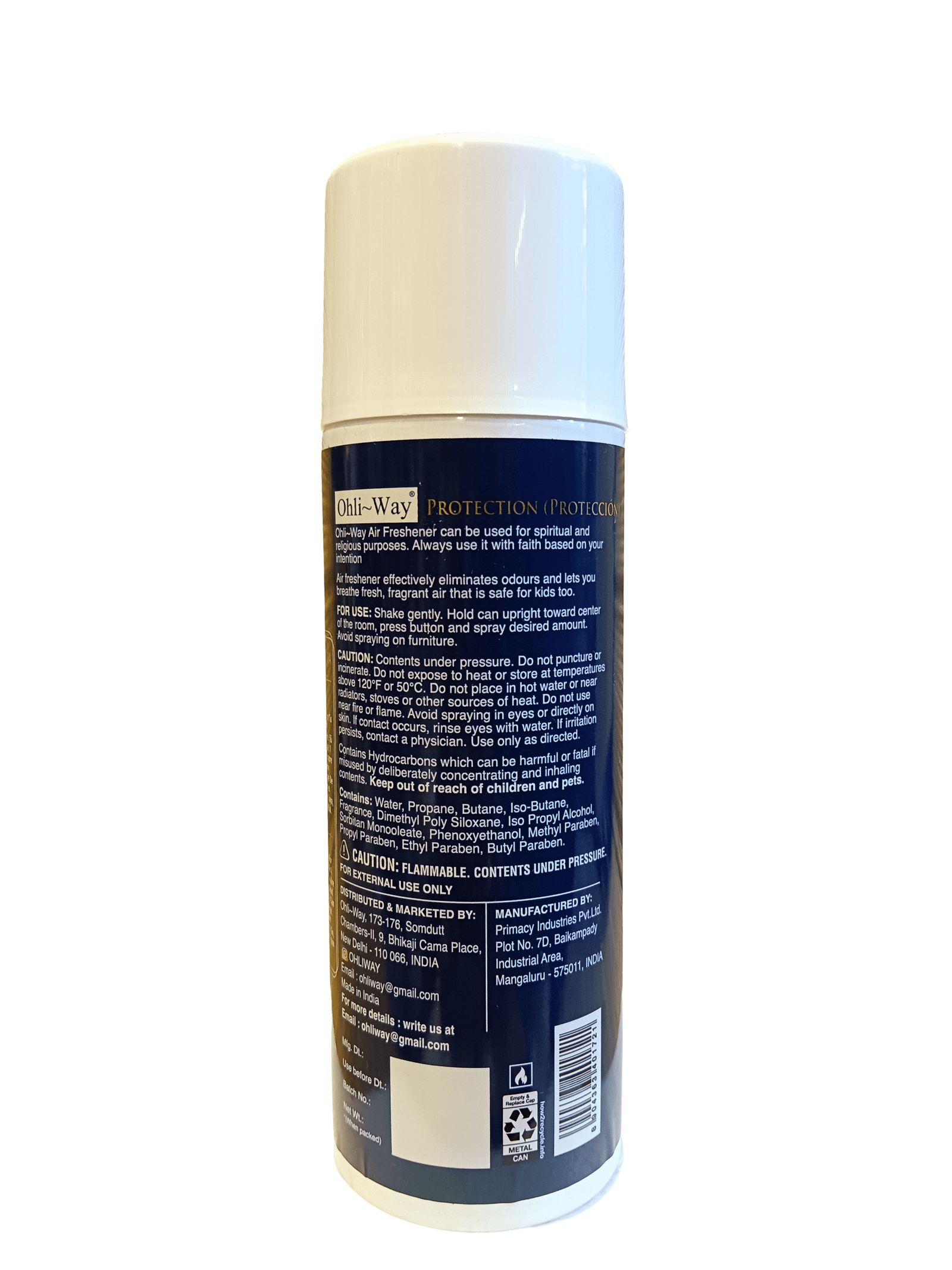 Protection / Protección Air Freshener Aerosol Spray Ohli~Way (400 ml / 13.52 fl.oz) - Image 4